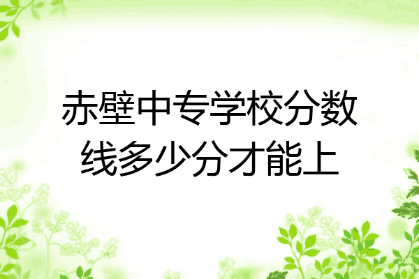 赤壁中专学校分数线多少分才能上
