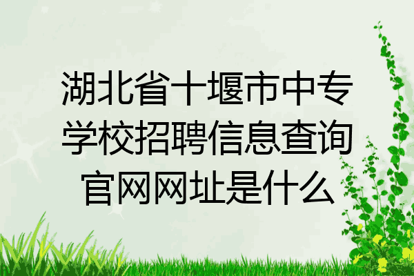 湖北省十堰市中专学校招聘信息查询官网网址是什么