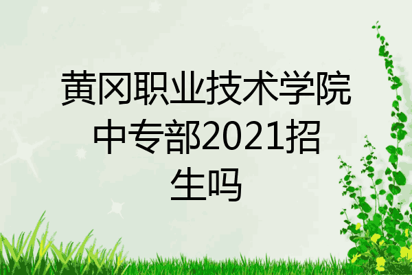 黄冈职业技术学院中专部2021招生吗
