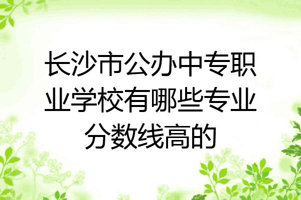 长沙市公办中专职业学校有哪些专业分数线高的