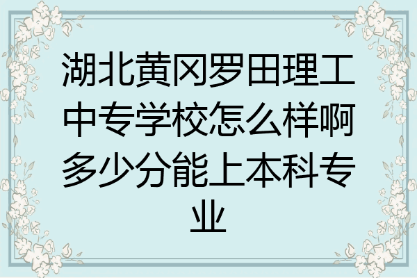 湖北黄冈罗田理工中专学校怎么样啊多少分能上本科专业