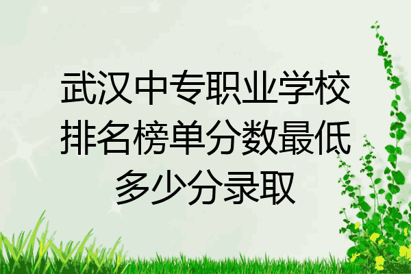 武汉中专职业学校排名榜单分数最低多少分录取