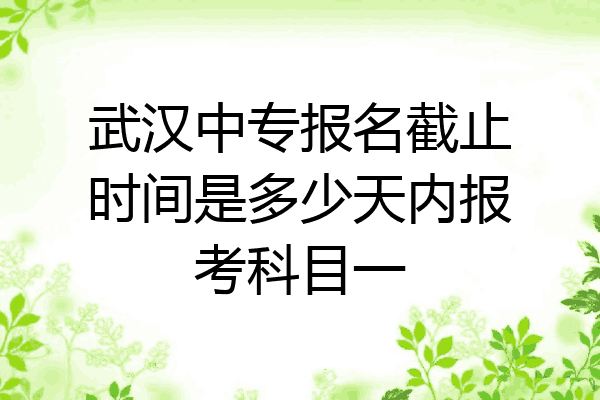 武汉中专报名截止时间是多少天内报考科目一