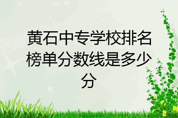黄石中专学校排名榜单分数线是多少分