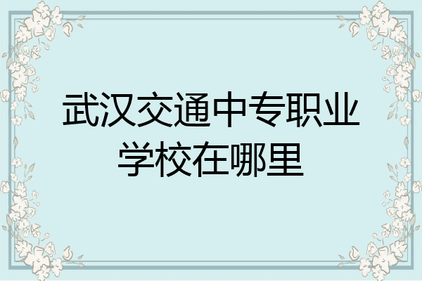 武汉交通中专职业学校在哪里