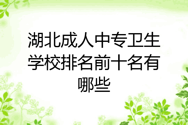 湖北成人中专卫生学校排名前十名有哪些