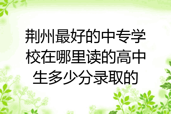 荆州最好的中专学校在哪里读的高中生多少分录取的