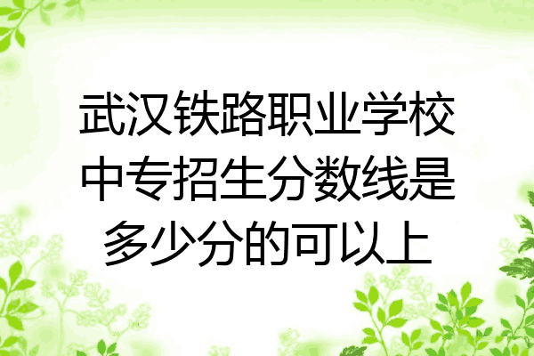 武汉铁路职业学校中专招生分数线是多少分的可以上