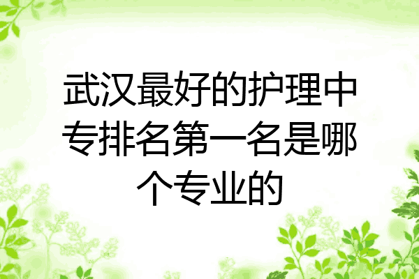 武汉最好的护理中专排名第一名是哪个专业的
