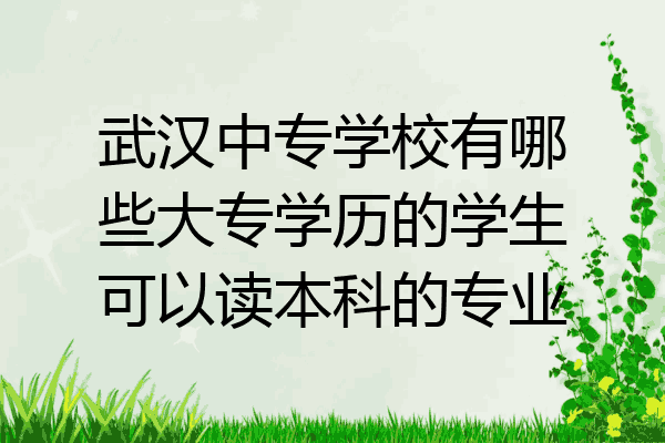 武汉中专学校有哪些大专学历的学生可以读本科的专业