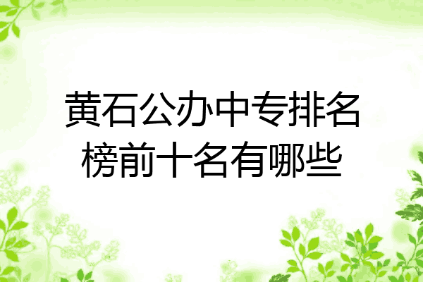 黄石公办中专排名榜前十名有哪些