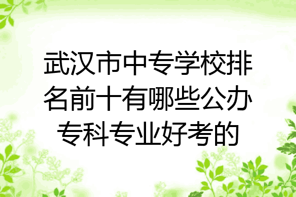 武汉市中专学校排名前十有哪些公办专科专业好考的