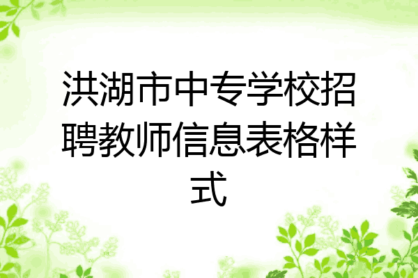 洪湖市中专学校招聘教师信息表格样式
