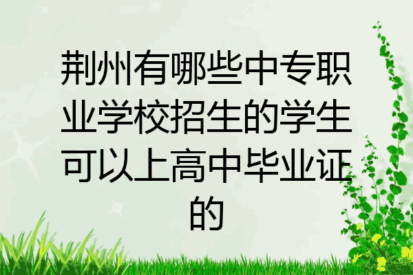 荆州有哪些中专职业学校招生的学生可以上高中毕业证的