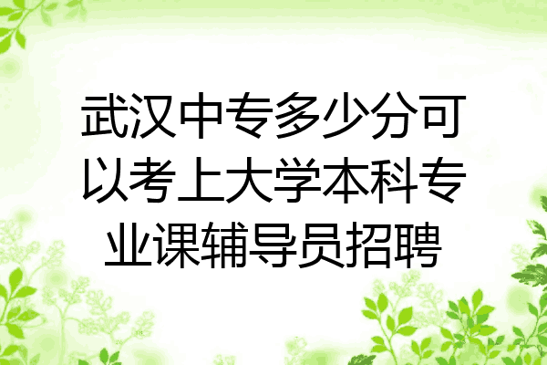 武汉中专多少分可以考上大学本科专业课辅导员招聘