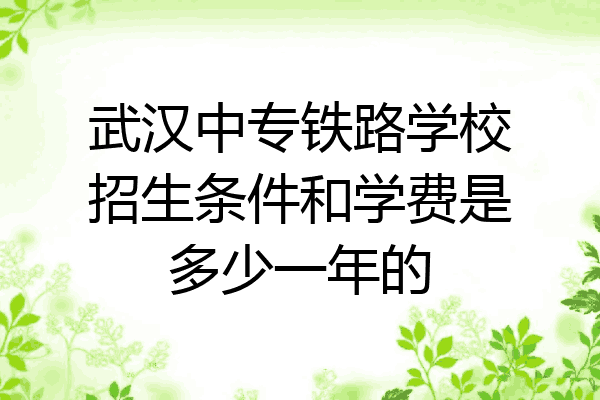 武汉中专铁路学校招生条件和学费是多少一年的