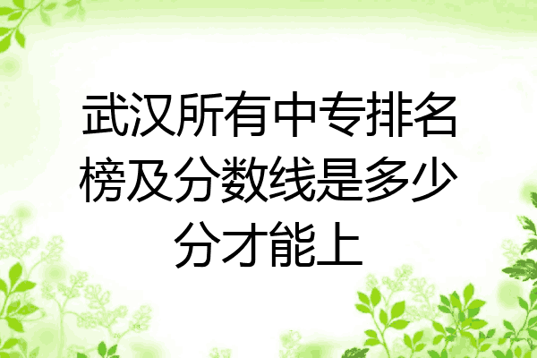 武汉所有中专排名榜及分数线是多少分才能上