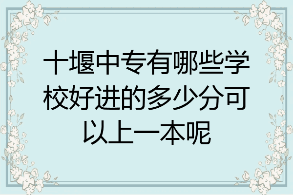 十堰中专有哪些学校好进的多少分可以上一本呢