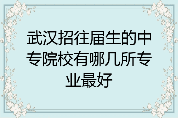 武汉招往届生的中专院校有哪几所专业最好