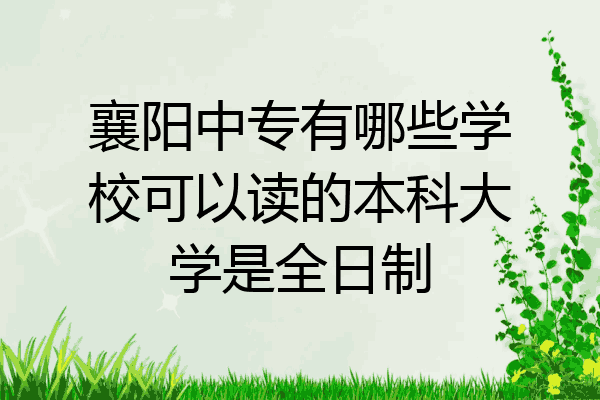 襄阳中专有哪些学校可以读的本科大学是全日制