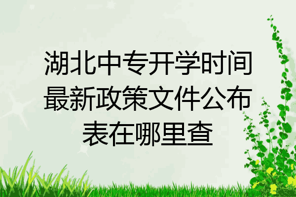 湖北中专开学时间最新政策文件公布表在哪里查