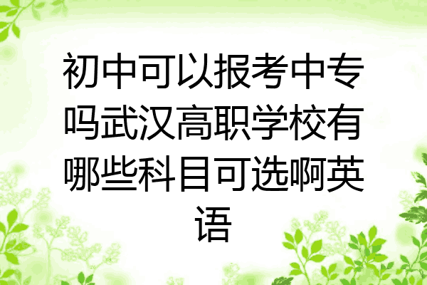 初中可以报考中专吗武汉高职学校有哪些科目可选啊英语