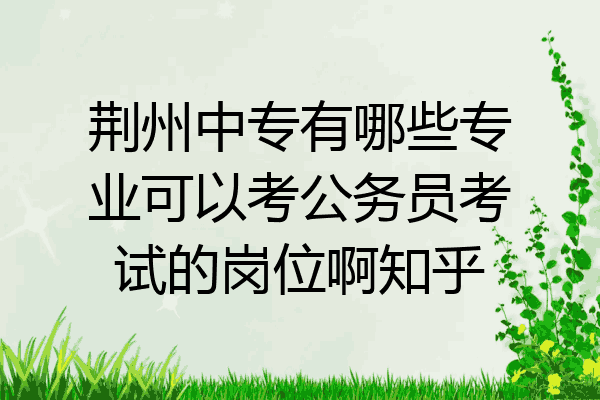 荆州中专有哪些专业可以考公务员考试的岗位啊知乎