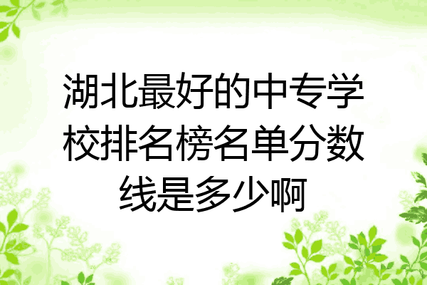 湖北最好的中专学校排名榜名单分数线是多少啊