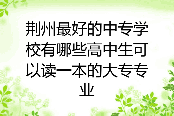 荆州最好的中专学校有哪些高中生可以读一本的大专专业