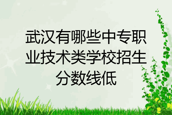 武汉有哪些中专职业技术类学校招生分数线低