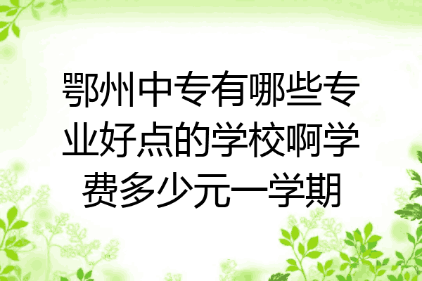 鄂州中专有哪些专业好点的学校啊学费多少元一学期