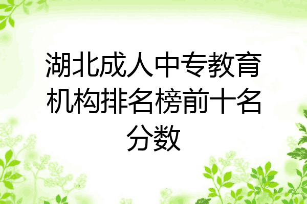 湖北成人中专教育机构排名榜前十名分数