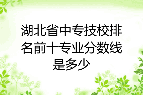 湖北省中专技校排名前十专业分数线是多少