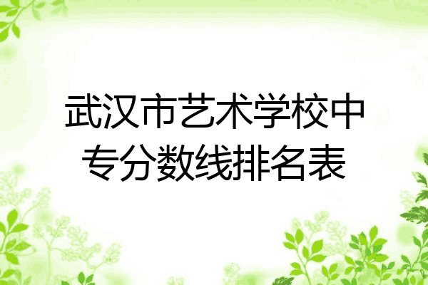 武汉市艺术学校中专分数线排名表