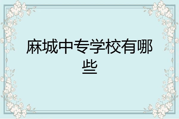 麻城中专学校有哪些