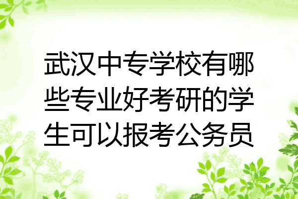 武汉中专学校有哪些专业好考研的学生可以报考公务员