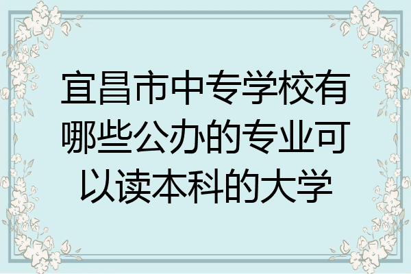 宜昌市中专学校有哪些公办的专业可以读本科的大学
