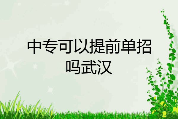中专可以提前单招吗武汉