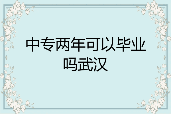 中专两年可以毕业吗武汉