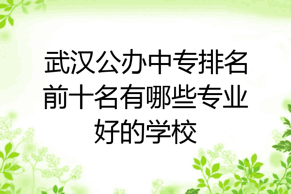 武汉公办中专排名前十名有哪些专业好的学校