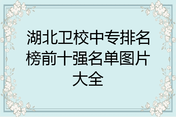 湖北卫校中专排名榜前十强名单图片大全