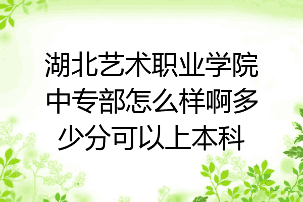 湖北艺术职业学院中专部怎么样啊多少分可以上本科