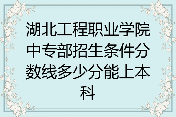 湖北工程职业学院中专部招生条件分数线多少分能上本科