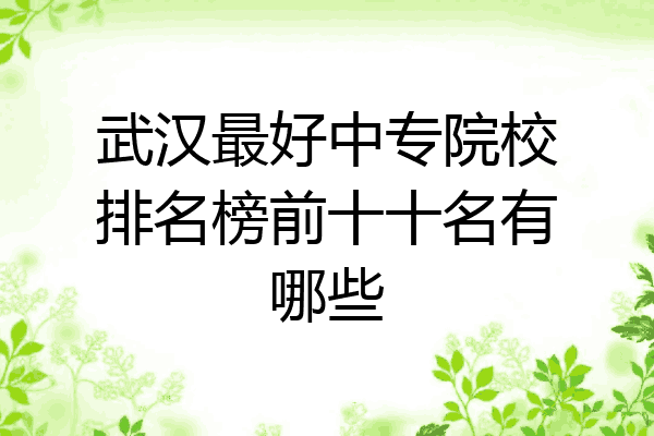 武汉最好中专院校排名榜前十十名有哪些