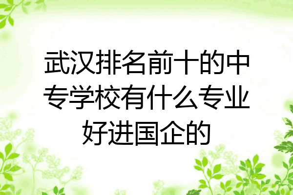 武汉排名前十的中专学校有什么专业好进国企的