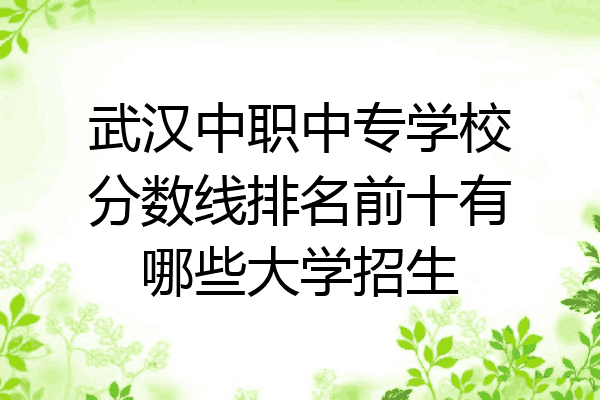 武汉中职中专学校分数线排名前十有哪些大学招生
