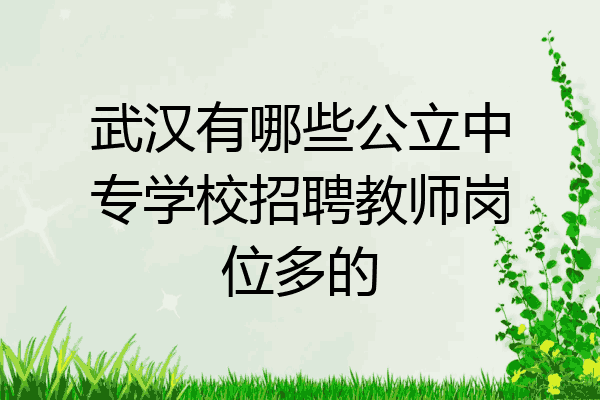 武汉有哪些公立中专学校招聘教师岗位多的