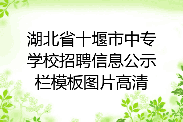 湖北省十堰市中专学校招聘信息公示栏模板图片高清