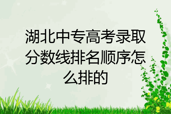 湖北中专高考录取分数线排名顺序怎么排的