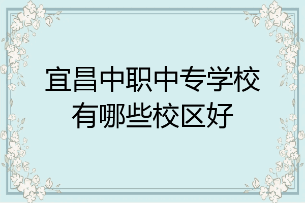 宜昌中职中专学校有哪些校区好